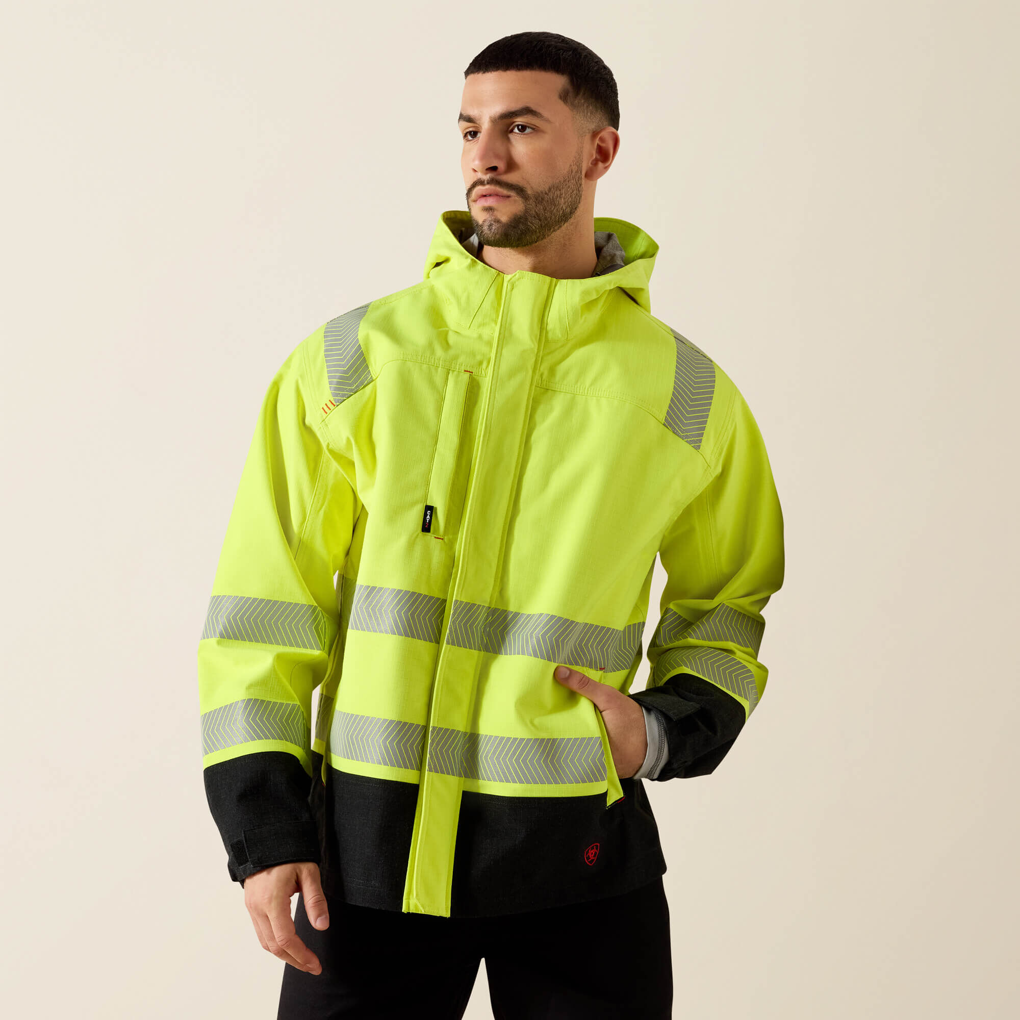 FR Hi-Vis Hooded Waterproof Jacket