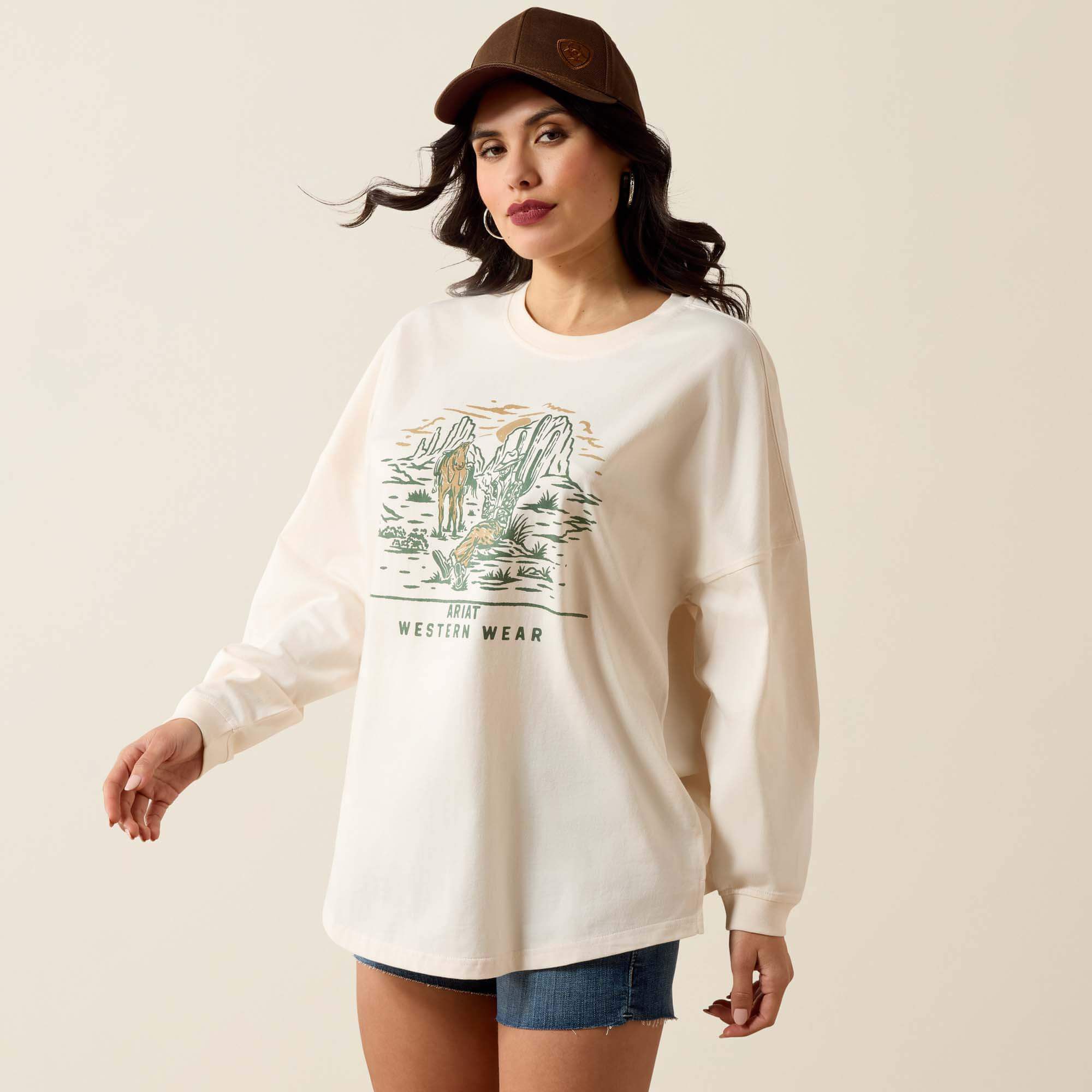Canvas Oversized Long Sleeve T-Shirt