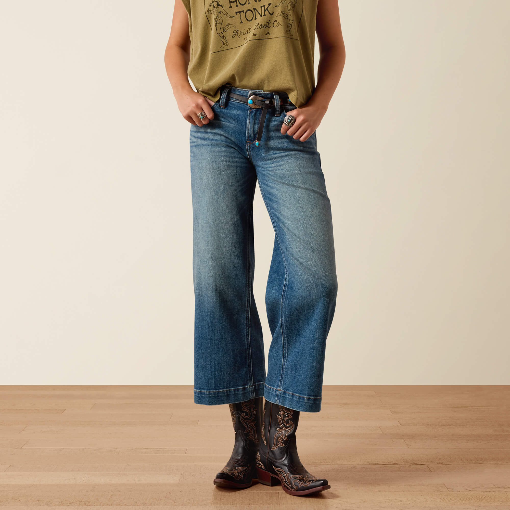 Perfect Rise Jazmine Wide Leg Crop Jeans