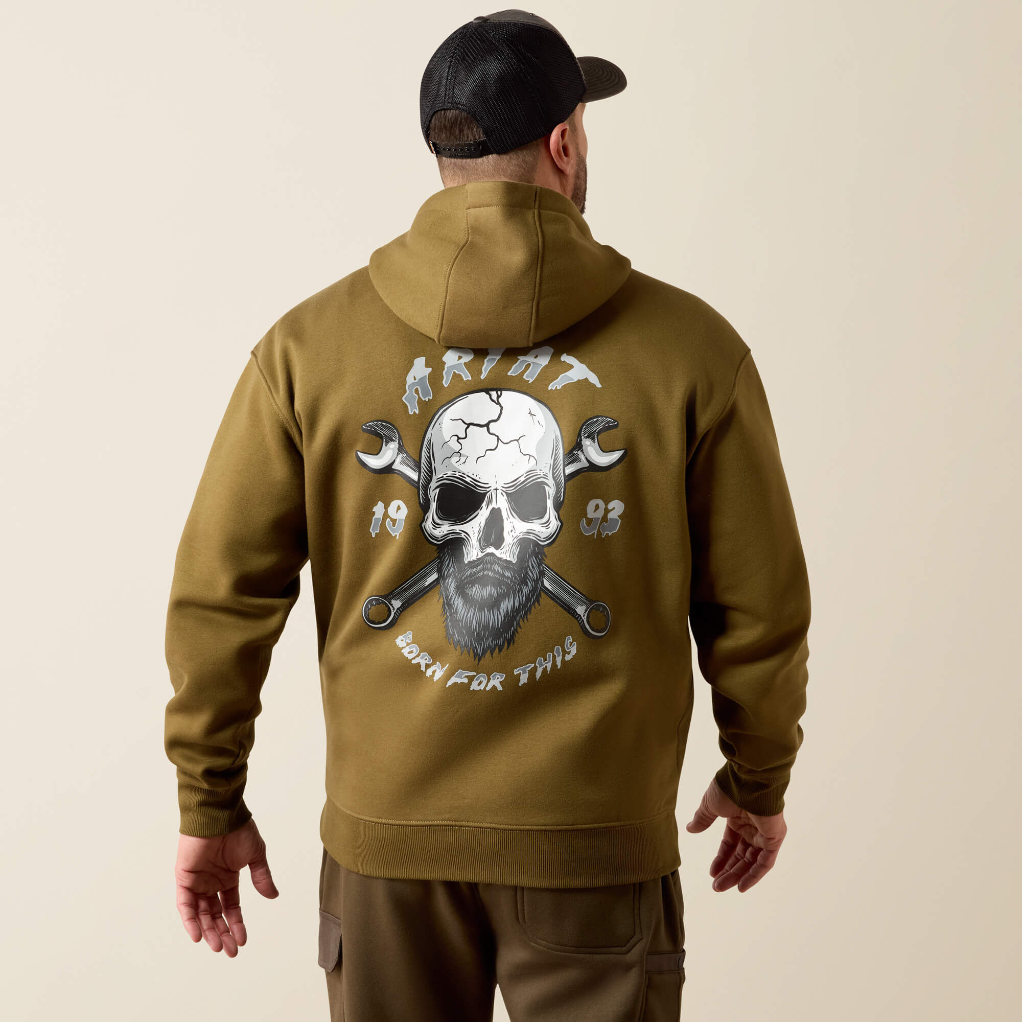 Rebar Workman Bearded Skull Hoodie