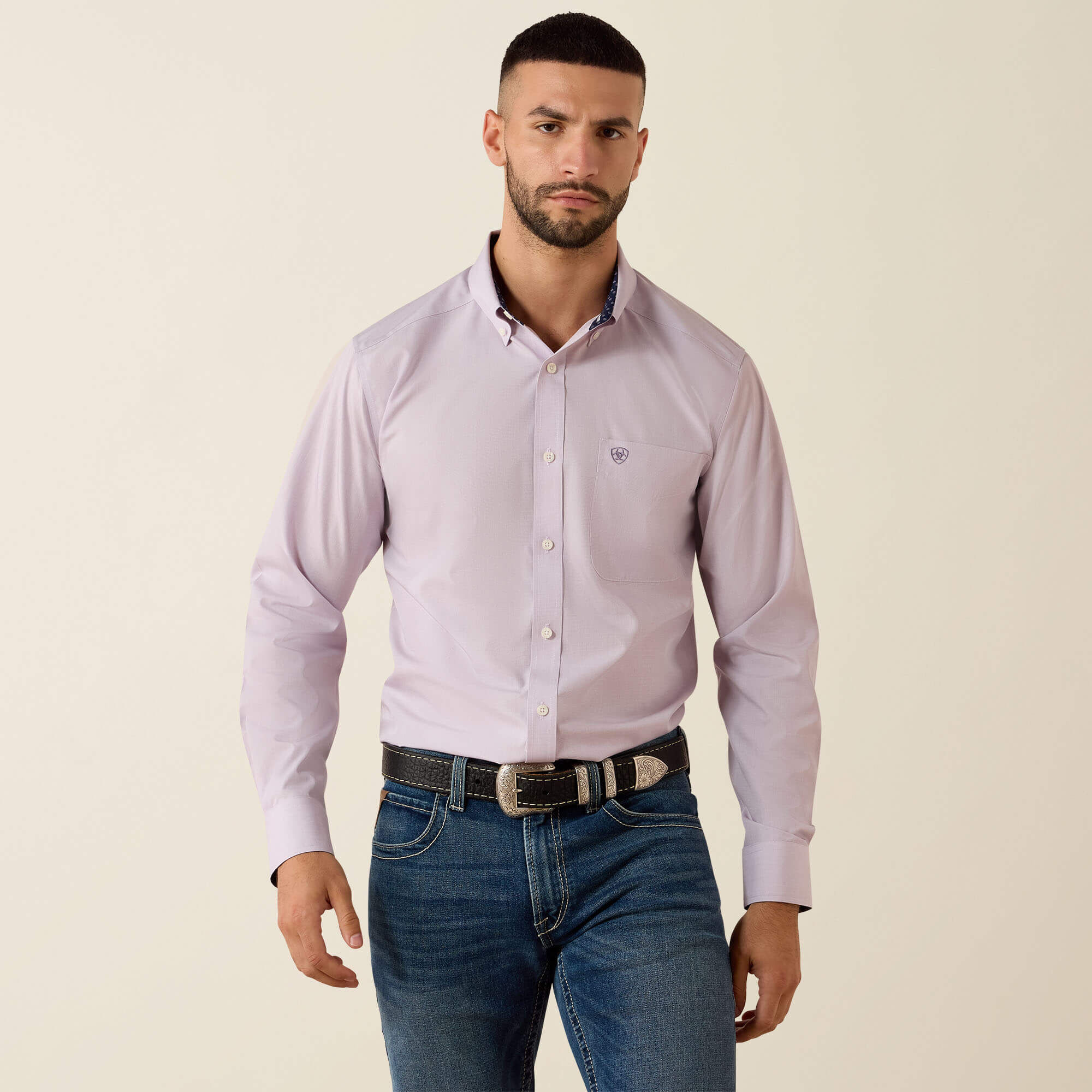 Wrinkle Free Solid Pinpoint Oxford Classic Fit Shirt
