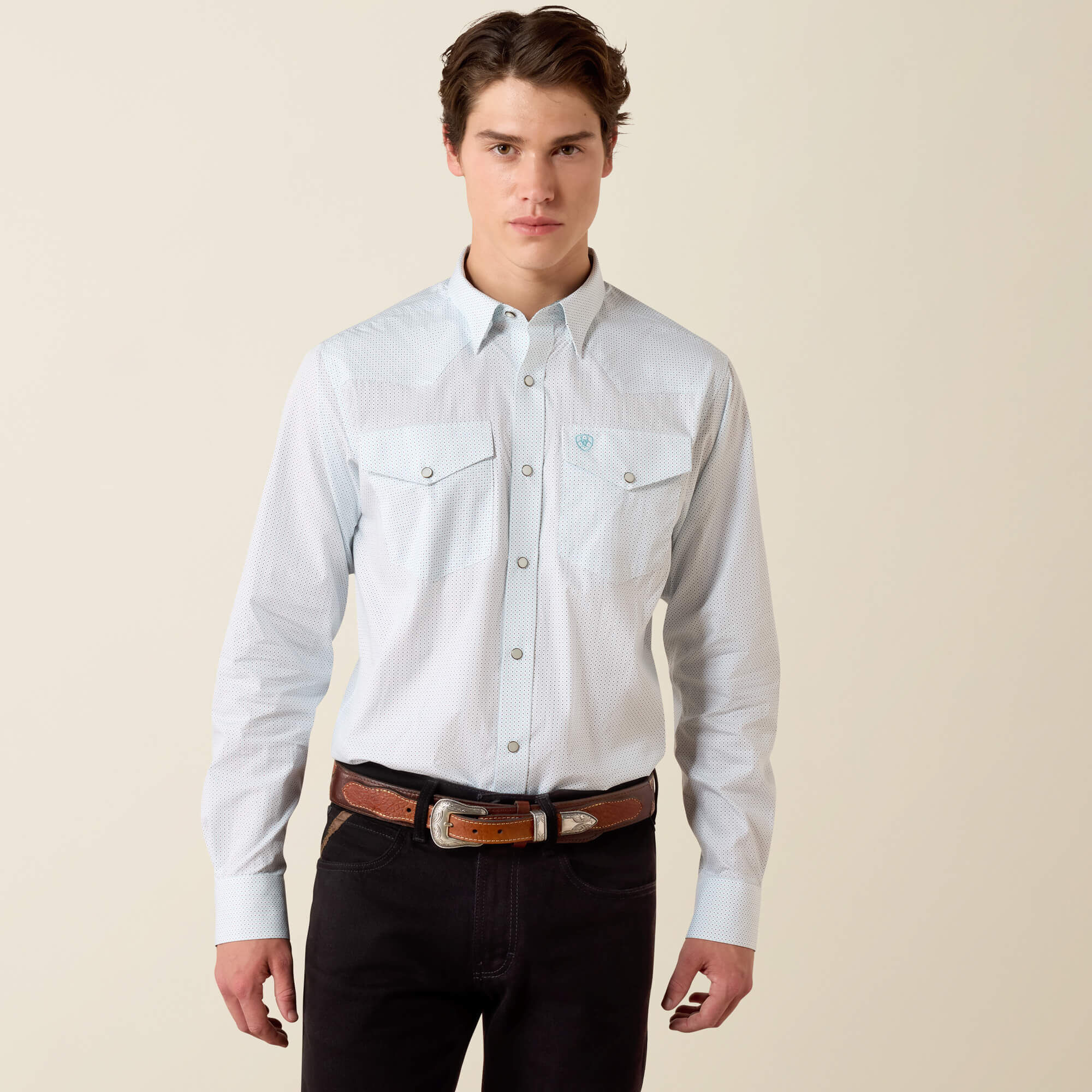 Wrinkle Free Brennon Fitted Snap Shirt