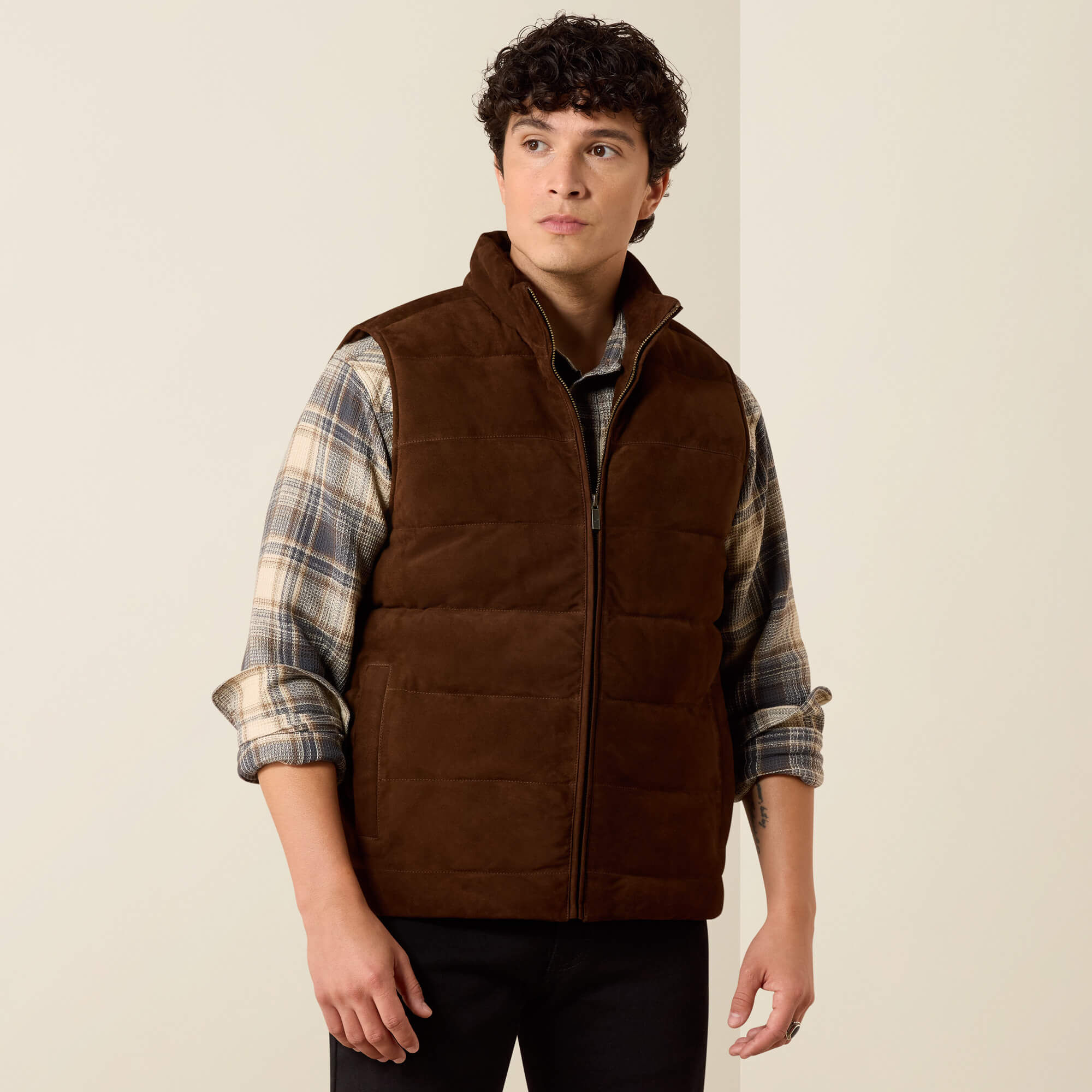 BenchMade Goat Suede Puffer Vest