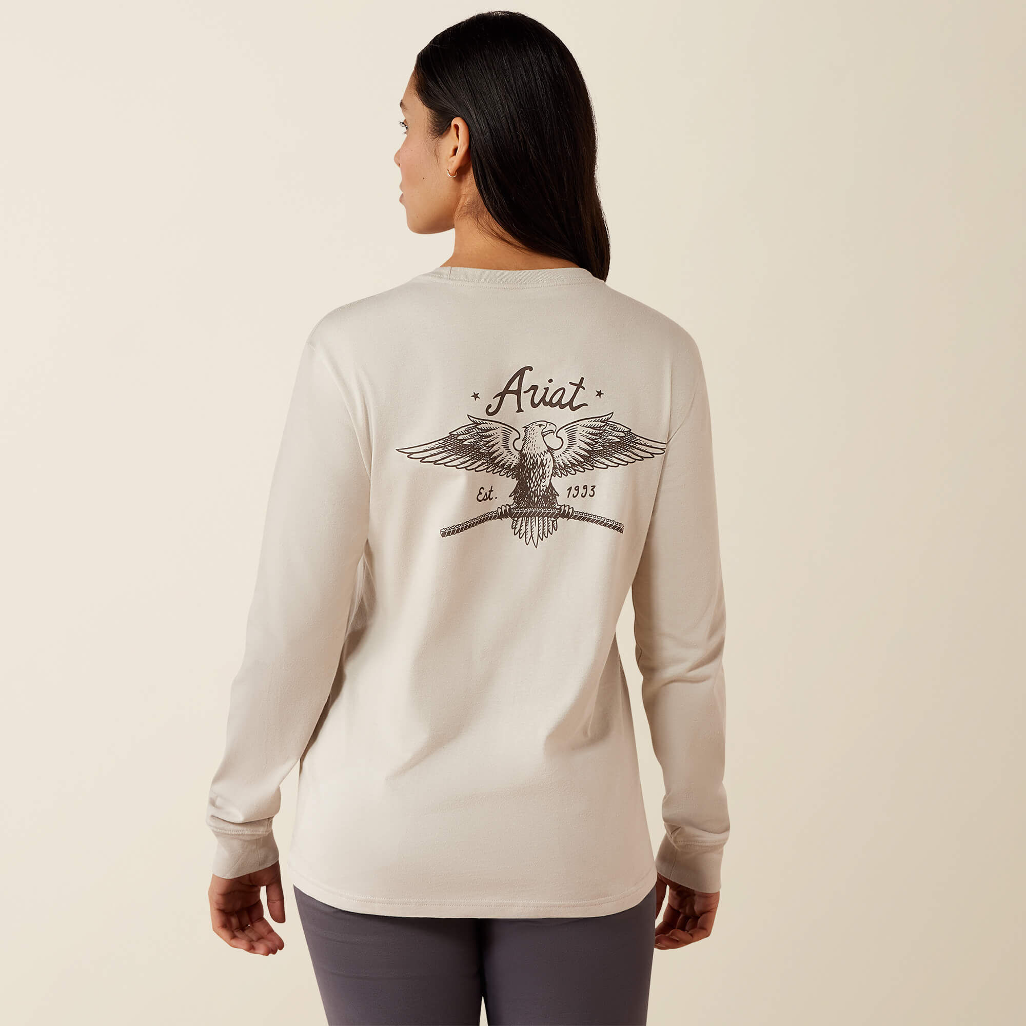 Rebar Cotton Strong Flying Eagle Long Sleeve T-Shirt
