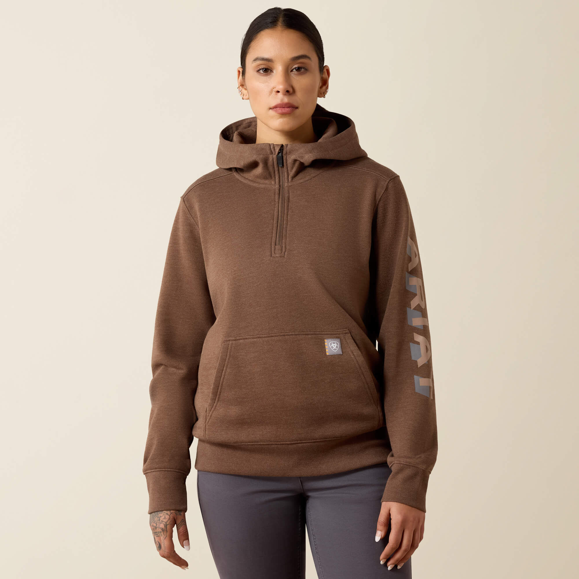 Rebar Lightweight Logo 1/2 Zip Hoodie