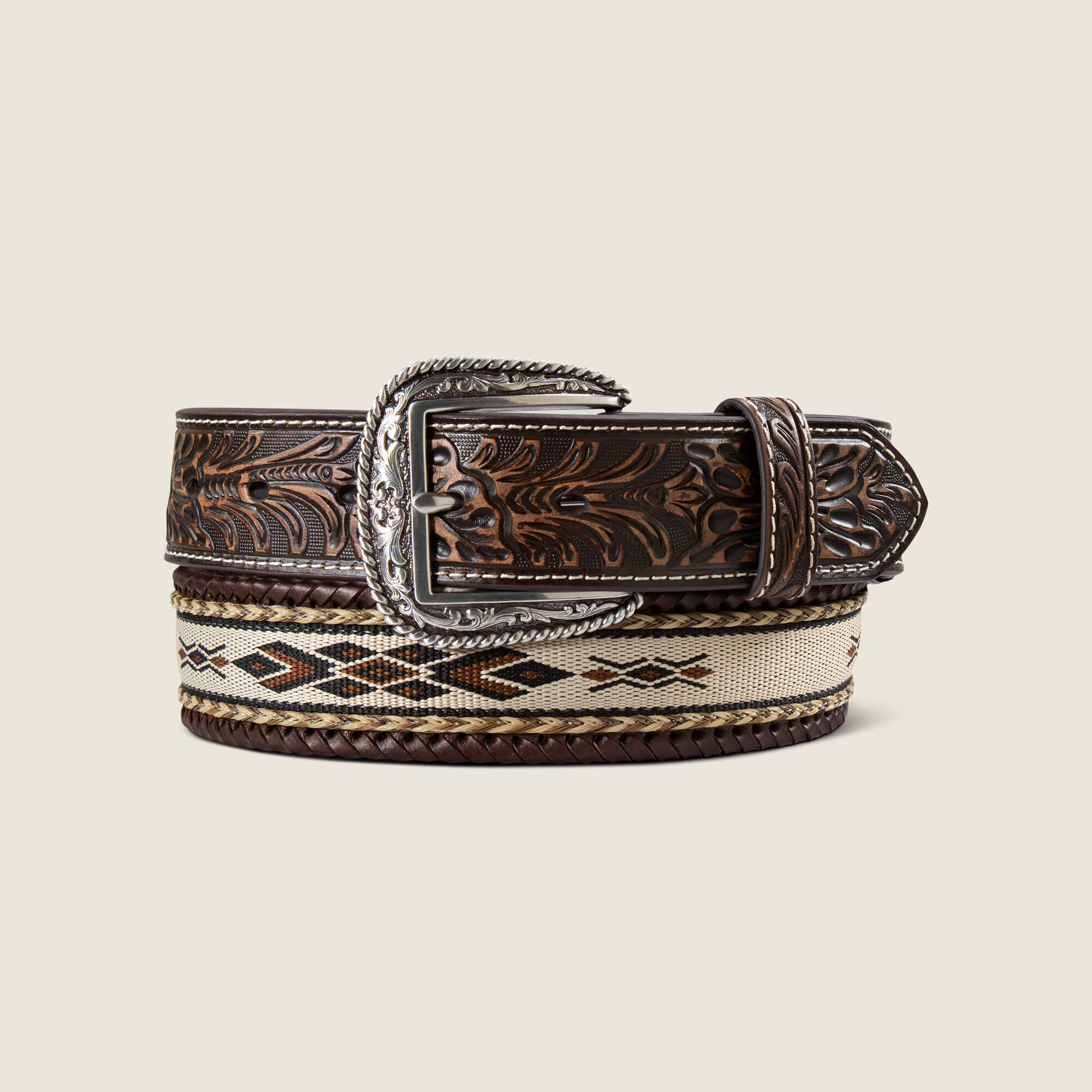 Hair On Whip Stitch Belt
