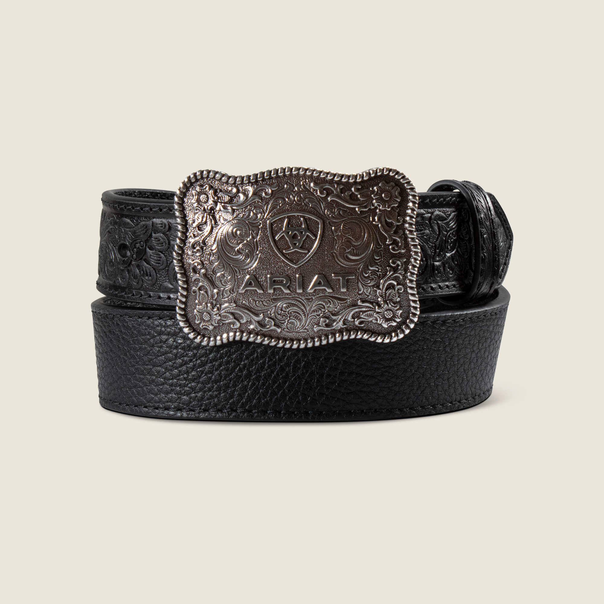 Floral Tab Belt with Rope Buckle